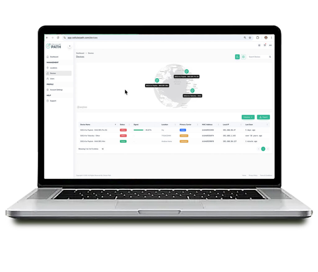 Cellular Path Web Portal