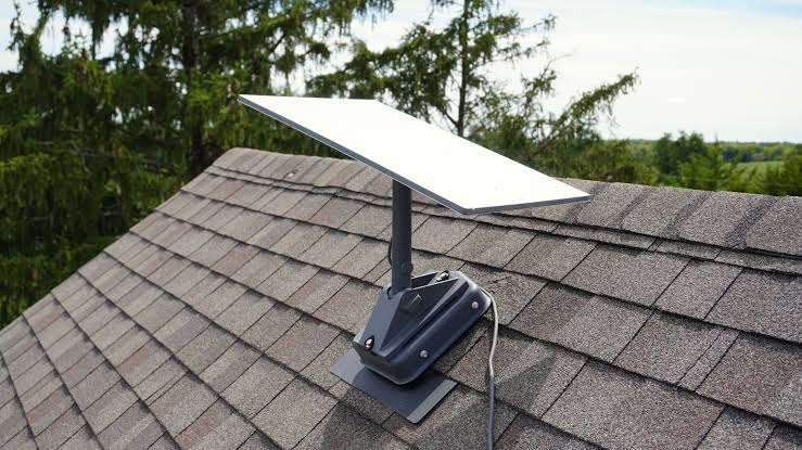 Starlink dish professionally roof-mounted, Starlink Install